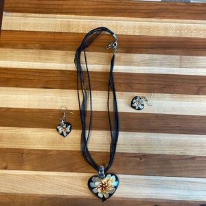 Morano , glass earring and necklace set